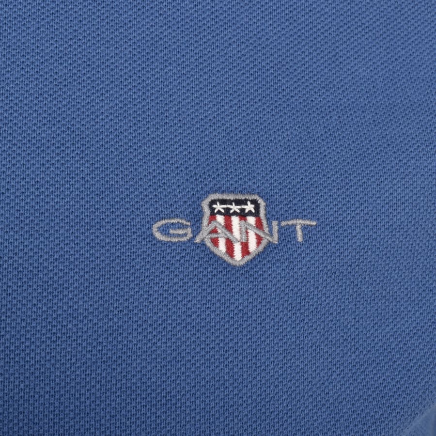 Gant Shield Pique Polo T Shirt Blue